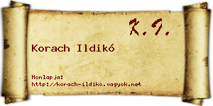 Korach Ildikó névjegykártya